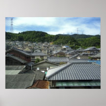 HILLSIDE VILLAGE in JAPAN Poster