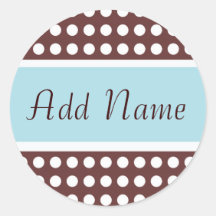 Hip Blue and Brown Baby Boy Sticker