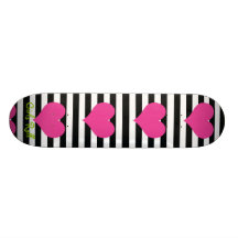 Hip Chick Pink Heart "girls roll" skateboard
