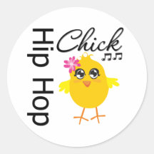 Hip Hop Chick Round Stickers