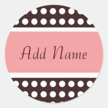 Hip Pink and Brown Customisable Baby Sticker