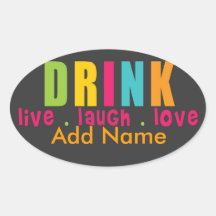 Hip Wine Label Oval Stickers