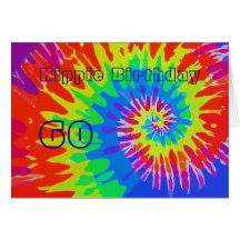 Hippie Birthday 60th Groovy Tie-Dye Card