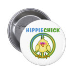 HIPPIE CHICK PINBACK BUTTON