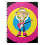Hippie Girl with Guitar Note Books