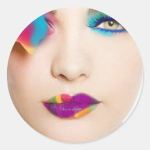 Hipster Girl Colourful eye shadow with Candy Colou Sticker