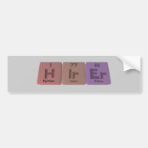 Hirer H-Ir-Er Hydrogen Iridium Erbium Bumper Sticker