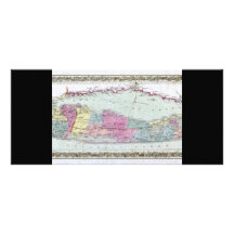 Historic 1855-1857 Travellers Map of Long Island Rack Card Design