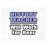 History Teacher...Will Work For Beer Custom Invitations
