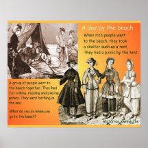 History, Victorians, 19th century, beach Posters
