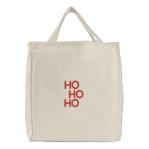 HO, HO, HO EMBROIDERED TOTE BAGS
