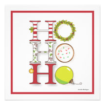 Ho HO HO Happy Holiday Christmas Party Personalized Announcements