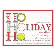 HO HO HO Happy Holiday Christmas Party Custom Invitations