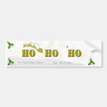HO HO HO Wine Label Bumper Sticker