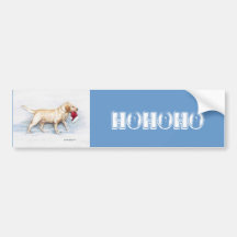 Ho Ho Ho Yellow Lab Bumper Sticker