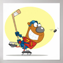 Hockey-Bear-Player Poster