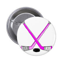 Hockey Sticks Pinback Buttons