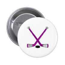 Hockey Sticks Pinback Buttons