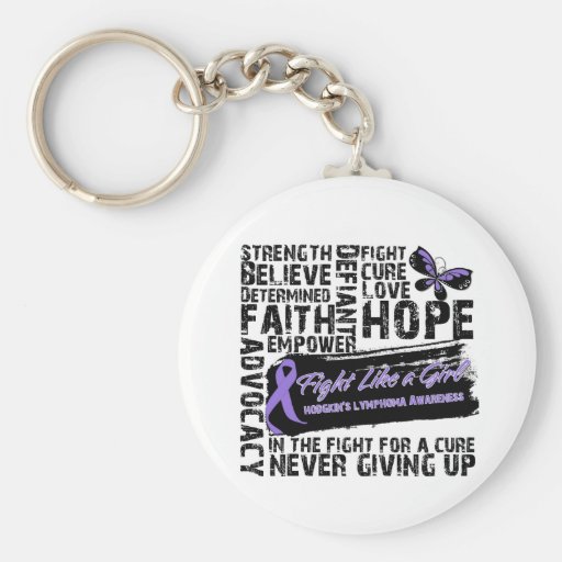 Hodgkin's Lymphoma Collage - Fight Like a Girl Key Chain