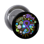 Hodgkin's Lymphoma Groovy Fight Like A Girl buttons