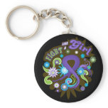 Hodgkin's Lymphoma Groovy Fight Like A Girl keychains