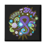 Hodgkin's Lymphoma Groovy Fight Like A Girl magnets