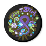 Hodgkin's Lymphoma Groovy Fight Like A Girl magnets