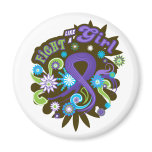 Hodgkin's Lymphoma Groovy Fight Like A Girl magnets