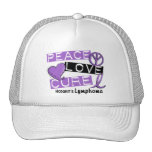 Hodgkin's Lymphoma PEACE LOVE CURE 1 Trucker Hats