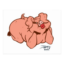 Hogs and Kisses Postcard