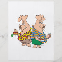 hogs pig out pigs funny cartoon full colour flyer