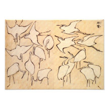 Hokusai Cranes Print Photo