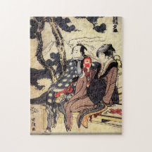 Hokusai - Travelling couple puzzle