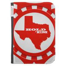 Hold 'Em Poker Chip Kindle Case (red)