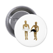 HoldingCowboyHats080509 Pinback Button