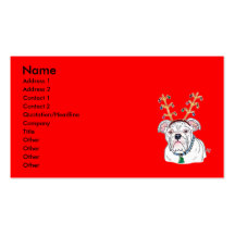 Holiday Bulldog Business Cards