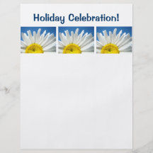 Holiday Celebration flyer paper Themed Daisies