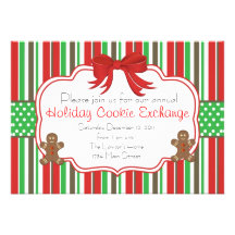 Holiday Cookie Exchange Ginger Bread Men Invitations