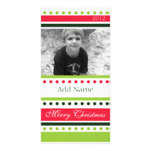 Holiday Dots Photo Christmas Card Photo Card Template