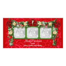 Holiday Garland Triple Photo Card