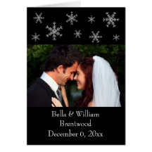 Holiday Glamour Black Wedding Thank You Card