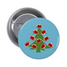Holiday Meat Tree Pinback Buttons