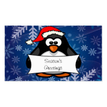 Holiday Penguin Business Card Template