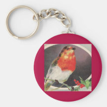 Holiday Red Bird keychain
