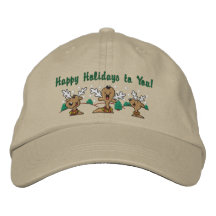 Holiday Reindeer Greetings Baseball Cap