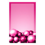 Holiday Theme Stationery Fuchsia Ornaments stationery