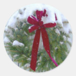 Holiday Wreath Christmas Card Seal Stickers