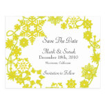 Holiday Wreath Gold Save The Date postcards