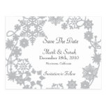 Holiday Wreath Silver Save The Date postcards