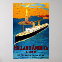 Holland America Line Rotterdam New York Print